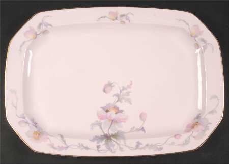 Dogwood (Gold Trim) 15" Oval Serving Platter
