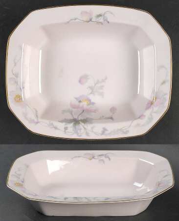 Dogwood (Gold Trim) 9" Oval Vegetable Bowl