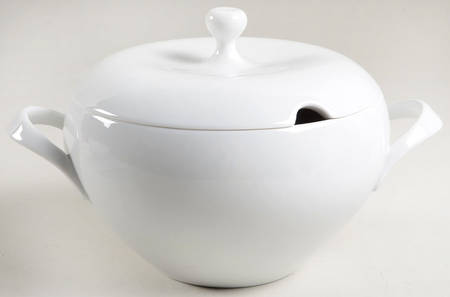 Eva White Round Covered Vegetable