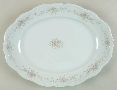 Floral Splendor 15" Oval Serving Platter