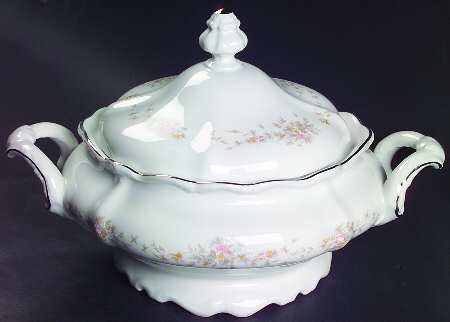 Floral Splendor Round Covered Vegetable