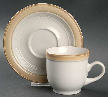 Golden Band Flat Cup & Saucer Set