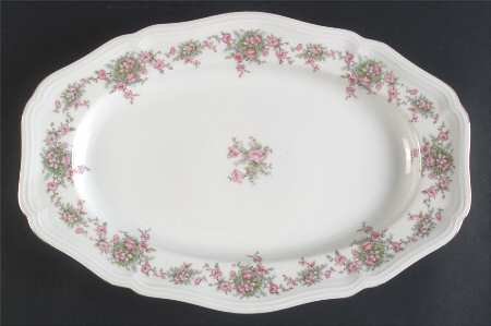 Wild Rose (1-16" Gold Trim) 15" Oval Serving Platter