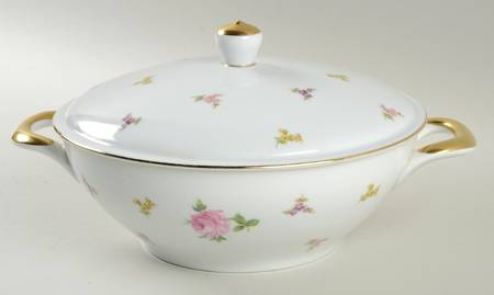 Rose Chintz Round Covered Vegetable