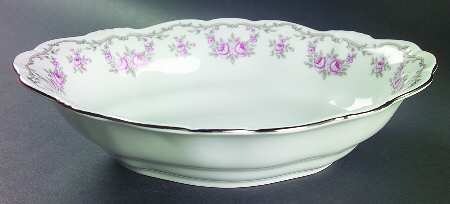 Petit Point 10" Oval Vegetable Bowl