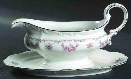Petit Point Gravy Boat with Attached Underplate