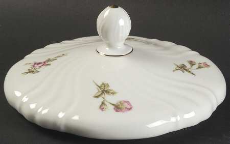 Rose of Picardy White Lid for Round Vegetable