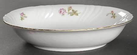Rose of Picardy White 10" Oval Vegetable Bowl