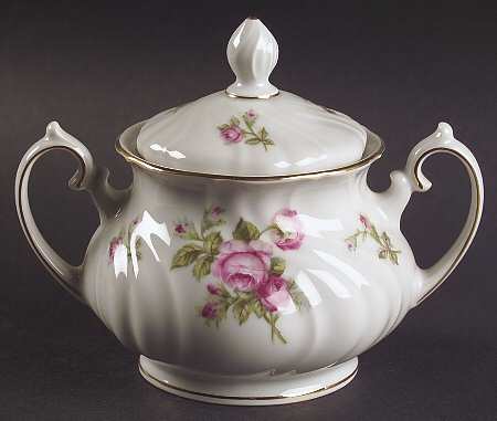 Rose of Picardy White Sugar Bowl & Lid