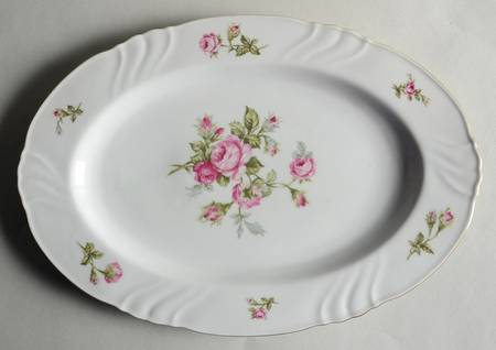 Rose of Picardy White 13" Oval Serving Platter
