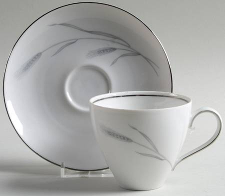Silver Wheat Flat Cup & Saucer Set
