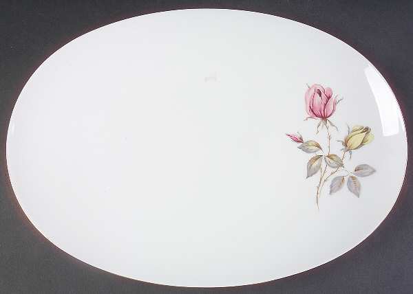 Summer Rose 15" Oval Serving Platter