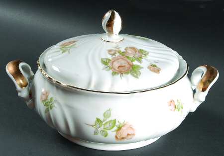 Tearose Round Covered Vegetable
