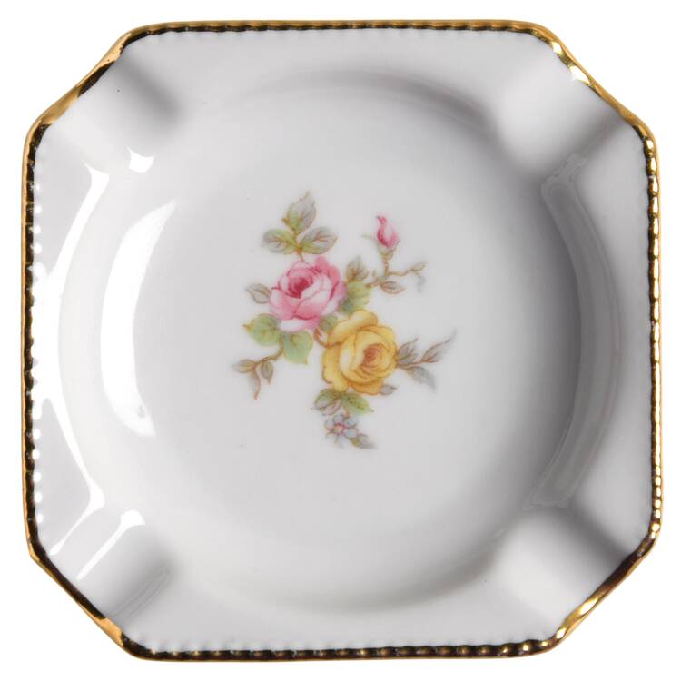 Thornrose (White, No Verge) Small Ashtray