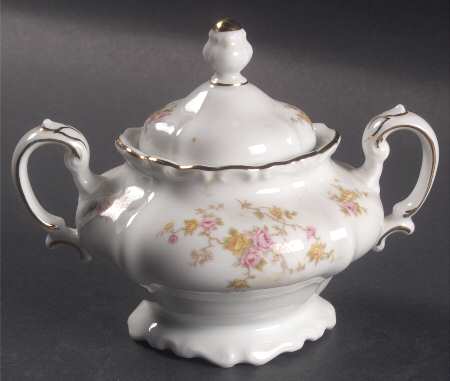 Thornrose (White, No Verge) Sugar Bowl & Lid