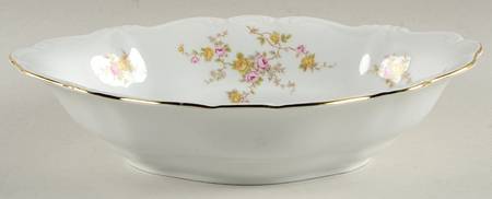 Thornrose (White, No Verge) 10" Oval Vegetable Bowl