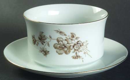 Twilight Rose Gravy Boat with Attached Underplate