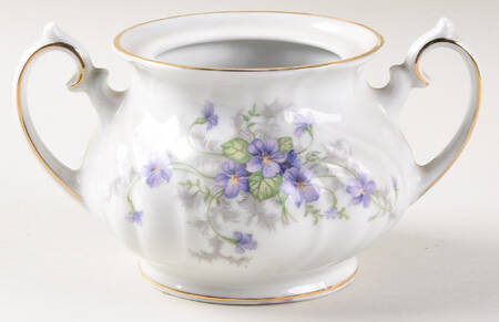 Violets (Older, No Gold Inner Range) Sugar Bowl No Lid