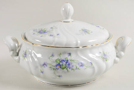 Violets (Older, No Gold Inner Range) Round Covered Vegetable