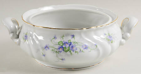Violets (Older, No Gold Inner Range) Round Vegetable No Lid