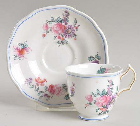 Olde English (Scalloped) Flat Demitasse Cup & Saucer Set