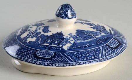 Willow Blue (Black & Blue Backstamps, Older) Lid for Teapot