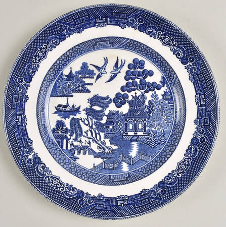 Willow Blue (Black & Blue Backstamps, Older) Salad Plate