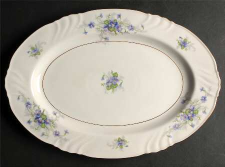 Violets 15" Oval Serving Platter