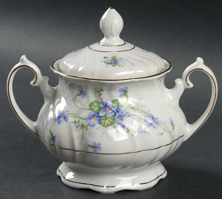 Violets Sugar Bowl & Lid