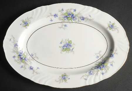 Violets 12" Oval Serving Platter