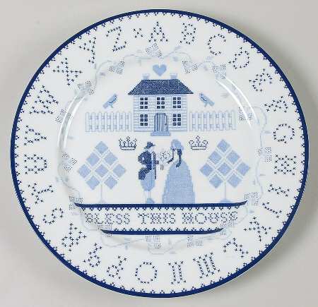Blue Sampler Dinner Plate