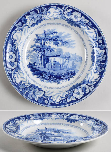 Rural Scenery Large Rim Soup Bowl by JW Ridgeway