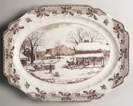 Historic America Brown II (2002, 2003) 20" Oval Turkey Platter
