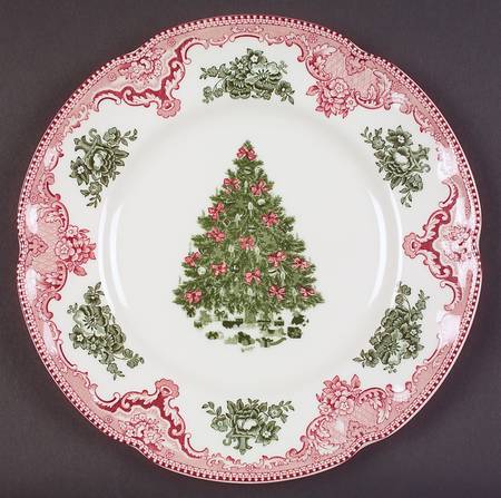 Old Britain Castles Pink Christmas(Made in England Accent Salad Plate by Johnson Brothers