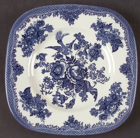 Asiatic Pheasant Blue Square Salad Plate
