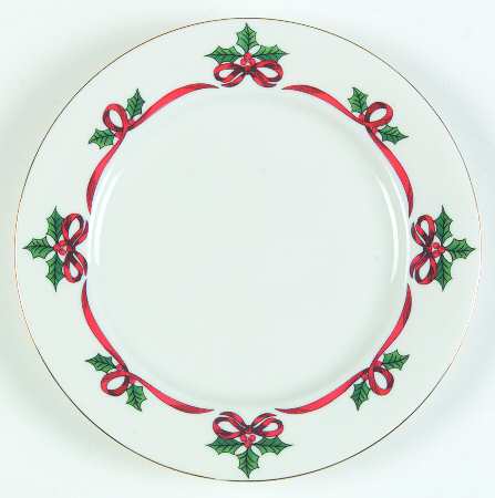 Ribbon & Holly Salad Plate