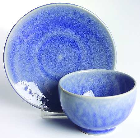 Provencal Blue Flat No Handles Cup & Saucer Set