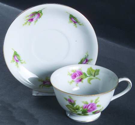 Wild Rose Footed Cup & Saucer Set