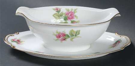 Wild Rose Gravy Boat with Attached Underplate