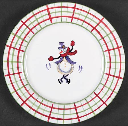 Dancing Snowmen Salad/Dessert Plate