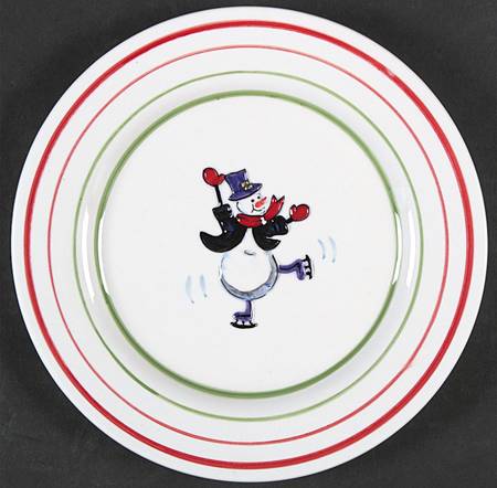 Dancing Snowmen Salad/Dessert Plate