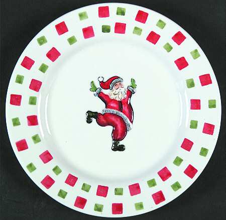 Dancing Santa Salad/Dessert Plate