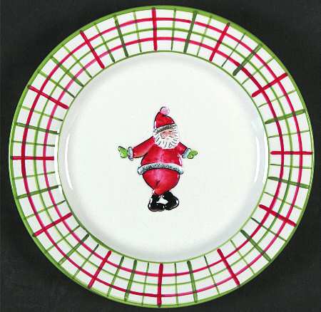 Dancing Santa Salad/Dessert Plate