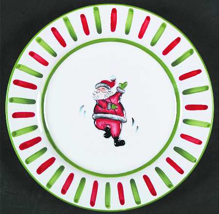 Dancing Santa Salad/Dessert Plate