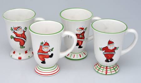 Dancing Santa Mug - Set of 4