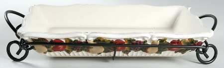 Harvest 13" Rectangular Baker with 16" Metal Stand
