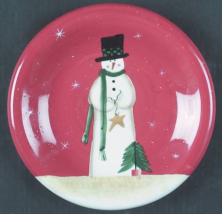 Snowman (One Snowman) Salad/Dessert Plate