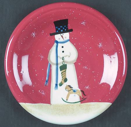 Snowman (One Snowman) Salad/Dessert Plate