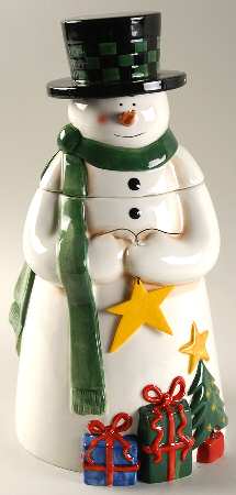 Snowman (One Snowman) Figural Cookie Jar & Lid