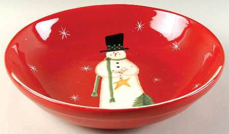 Snowman (One Snowman) 13" Pasta Serving Bowl